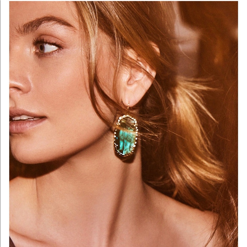 Ella Drop Earrings In Emerald Glass